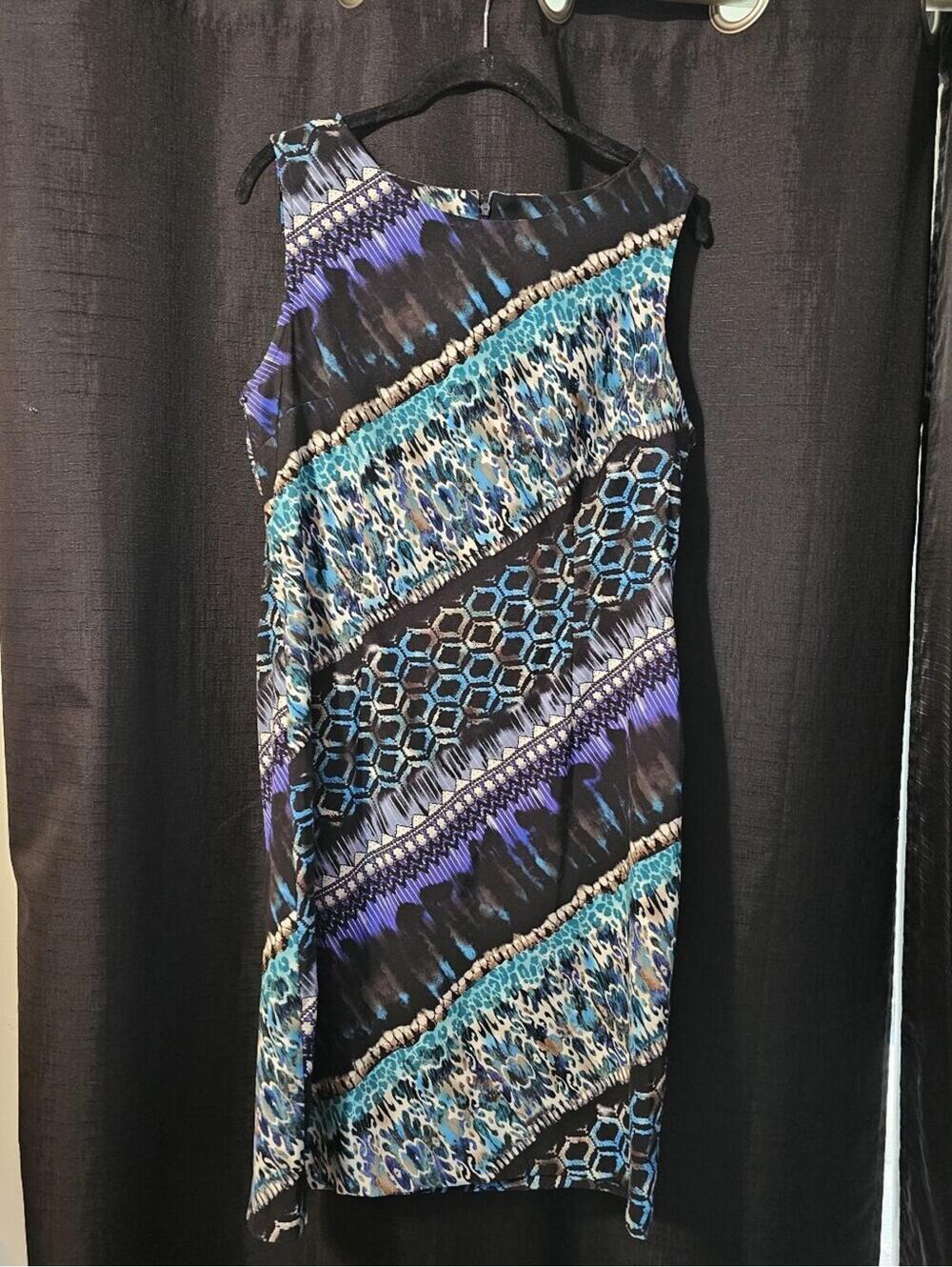 Connected Apparel Multi-Pattern Shift Dress